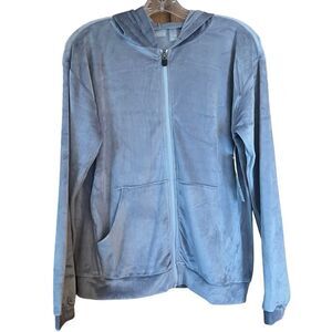 Zella Velour Velvety Gray Big Girl’s Hoodie Size XL